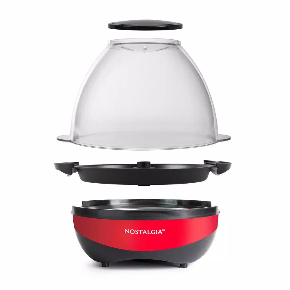 Unbranded 750W Red Stirring Popcorn Machine with 6 Qt. Bowl and Butter Melter