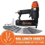 WEN 18-Gauge Pneumatic Brad Nailer Kit, 3/8 in. to 2 in., Includes 2000 Nails thumbnail 2