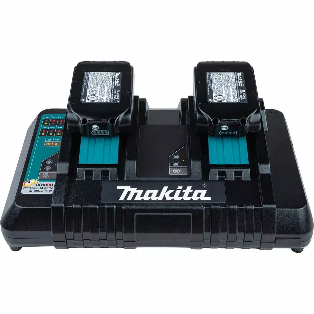 Makita 18V LXT Lithium-Ion 5.0Ah Battery and Dual Port Rapid Optimum Charger Starter Pack