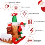 Costway 6 ft. Santa Claus Flying Airplane Inflatable Christmas Decoration with LED Lights thumbnail 2
