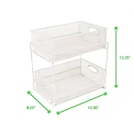 MIND READER 2-Tier Metal Mesh Utensil Caddy & Organizer, White thumbnail 7