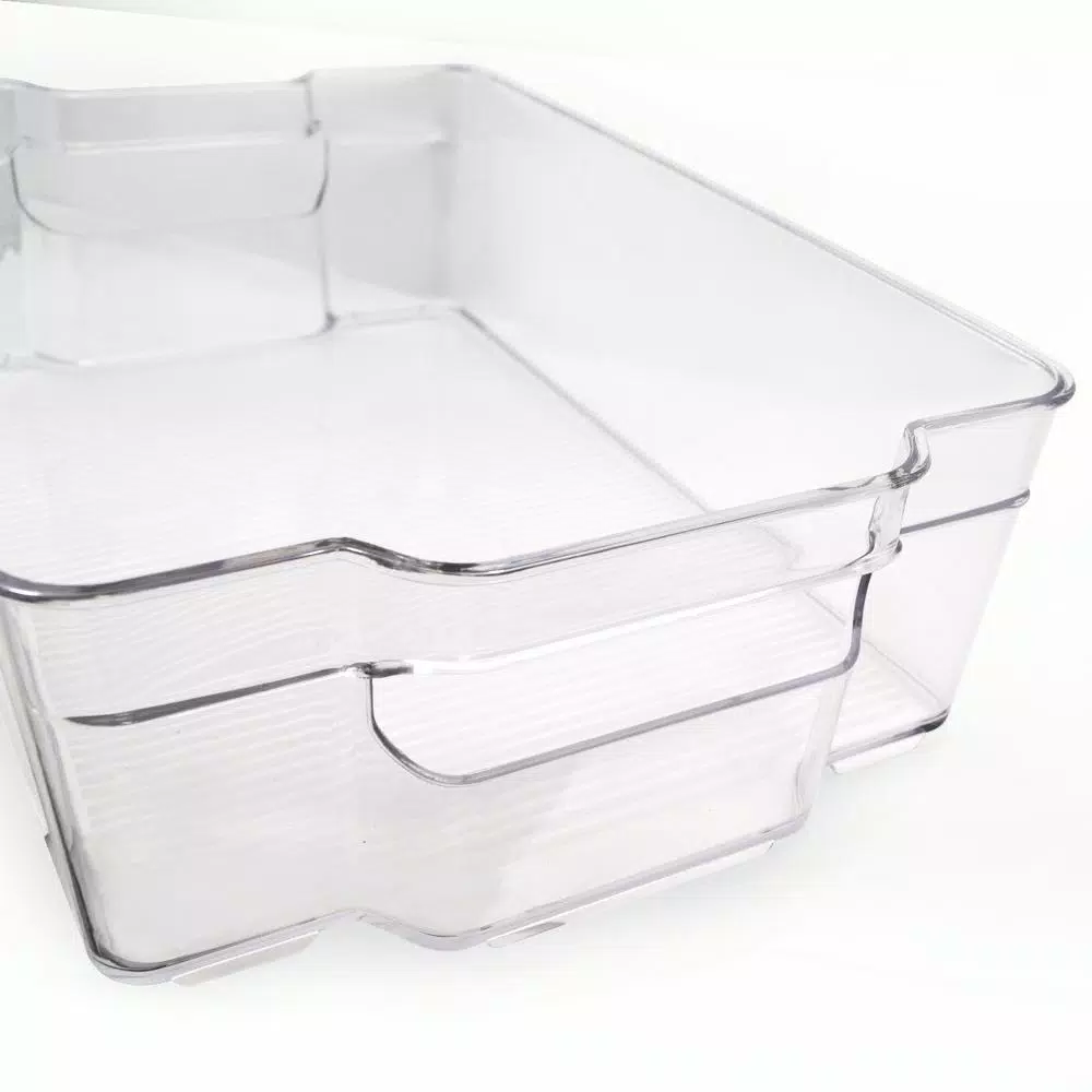 Cook Pro Large Plastic Refrigerator and Freezer Organizer Bin with Built-in Handles