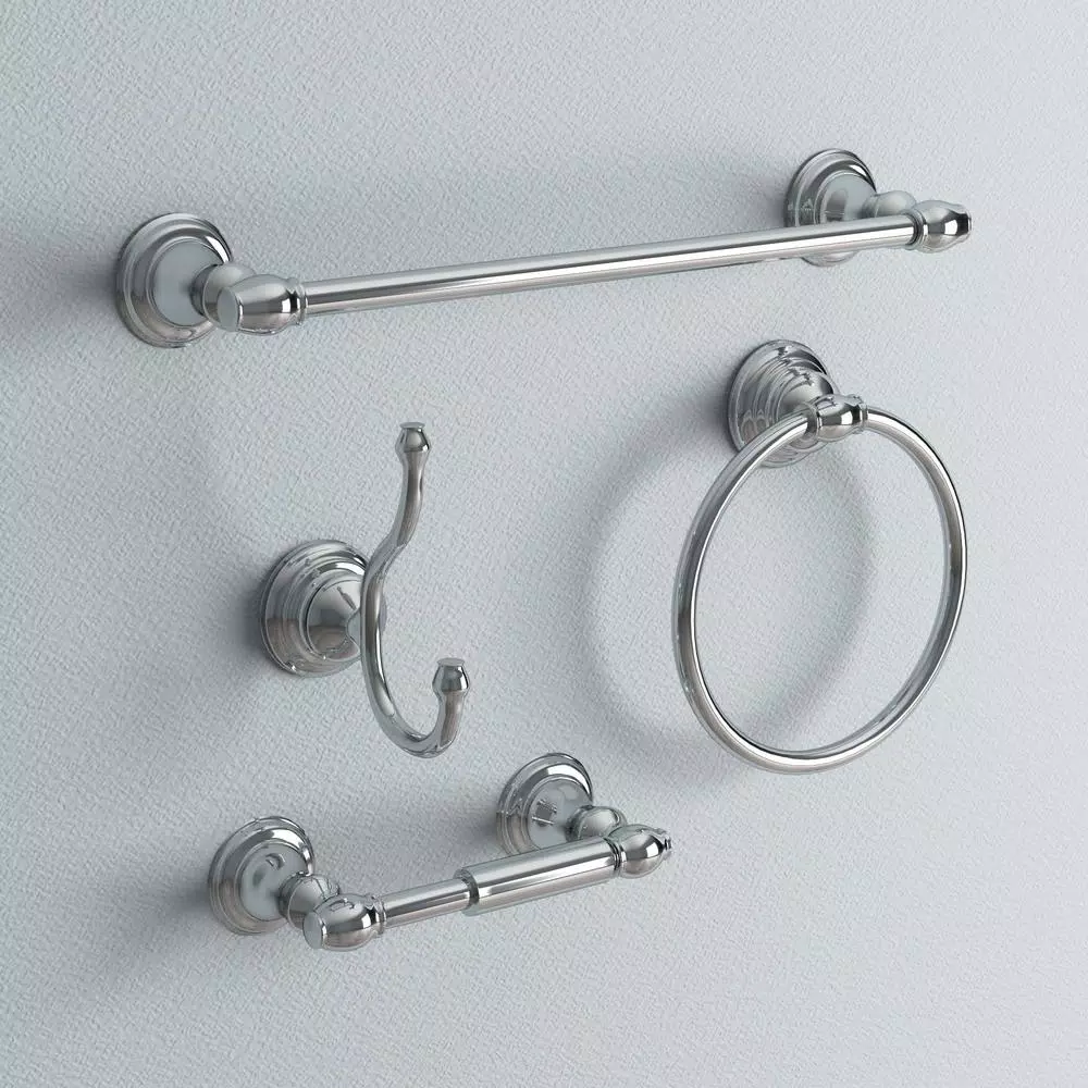 ARISTA Highlander Collection 4-Piece Bathroom Accessory Set in Chrome