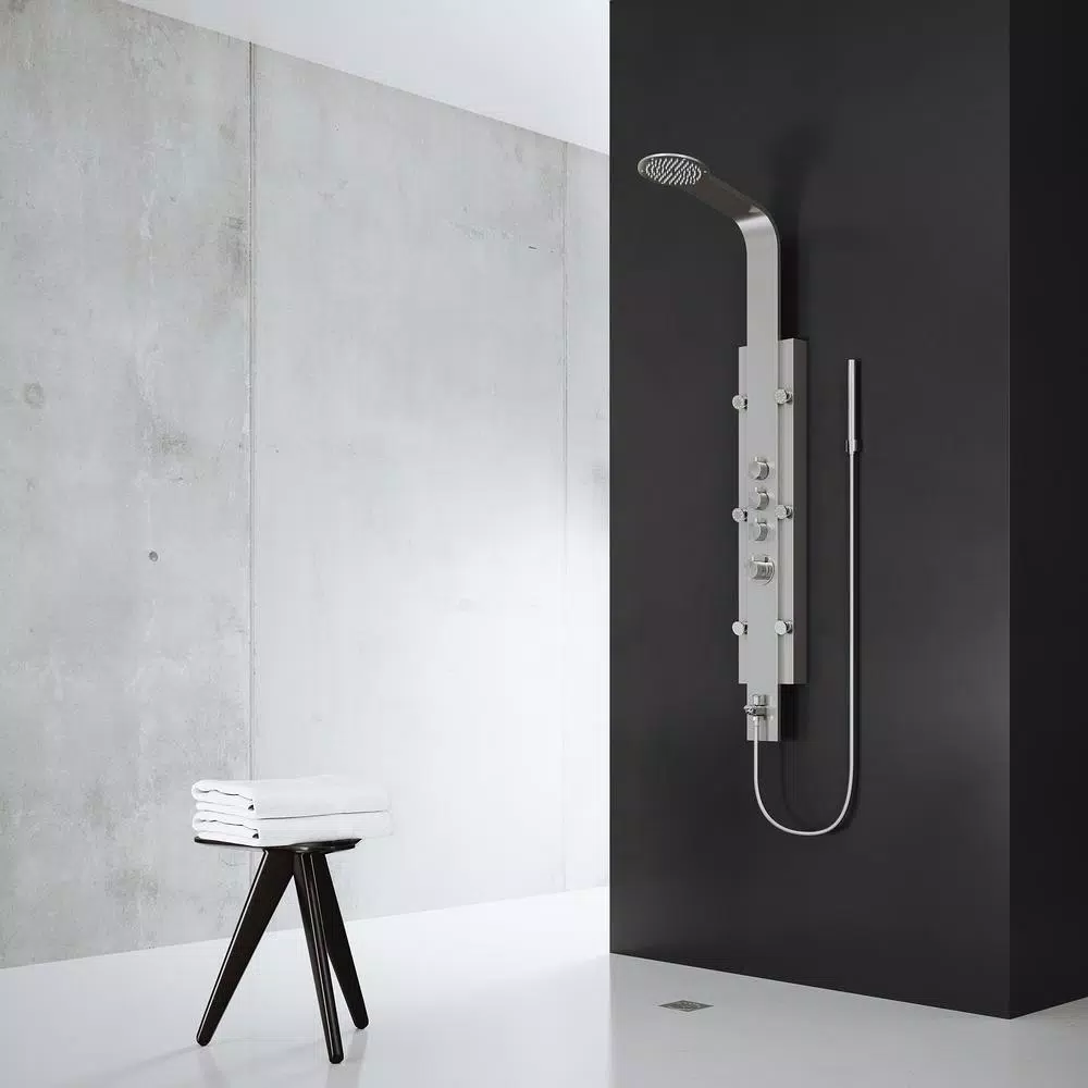 VIGO Mateo 59.5 in. Stainless Steel 6-Jet High Pressure Shower Panel System