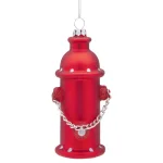 Design Toscano 5 in. Fire Hydrant Blown Glass Holiday Ornament, Red thumbnail 1