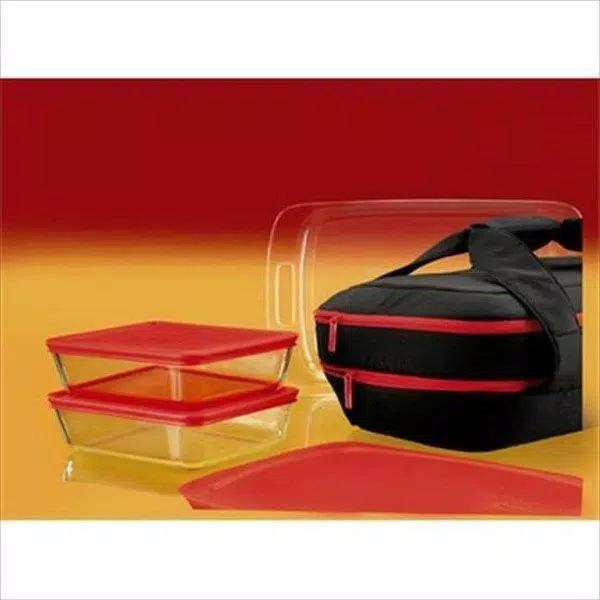 Pyrex 9-Piece Glass Bakeware and Storage Set with Insulated Carrying Bag