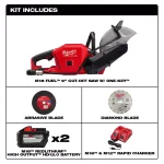 Milwaukee M18 FUEL 9 in. Cut Off Saw Kit with ONE-KEY and M18 SWITCH TANK Water Supply Kit thumbnail 2