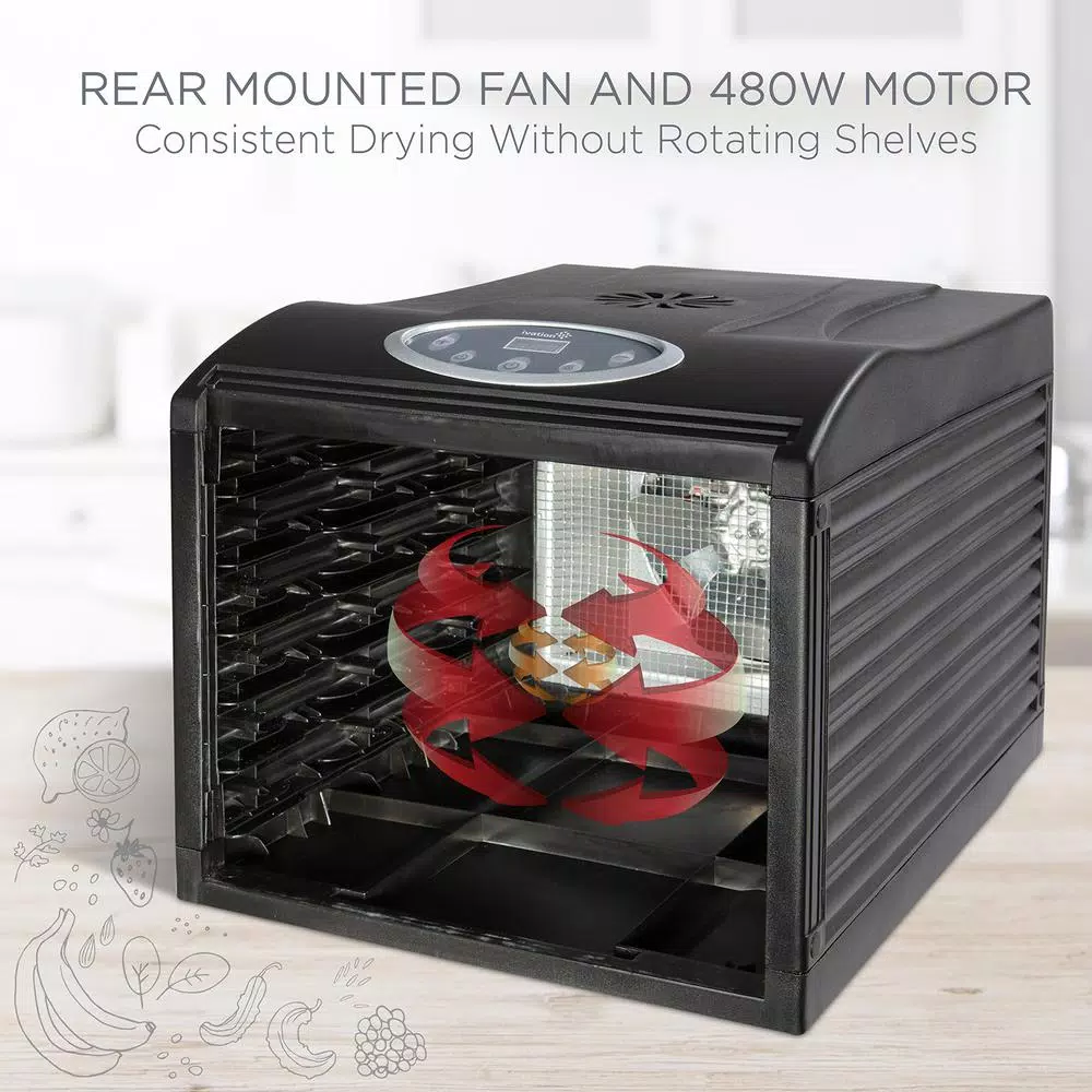 Ivation 6-Tray Digital Food Dehydrator, 480W Countertop Drying Machine with Temperature & Timer Controls