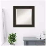 Amanti Art Milano 26 in. Square Beveled Edge Bathroom Vanity Mirror, Bronze Wood Frame thumbnail 8