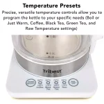 Tribest Glass Raw Tea Kettle, 1.7L Electric Kettle with Precision Temperature Presets, White thumbnail 6