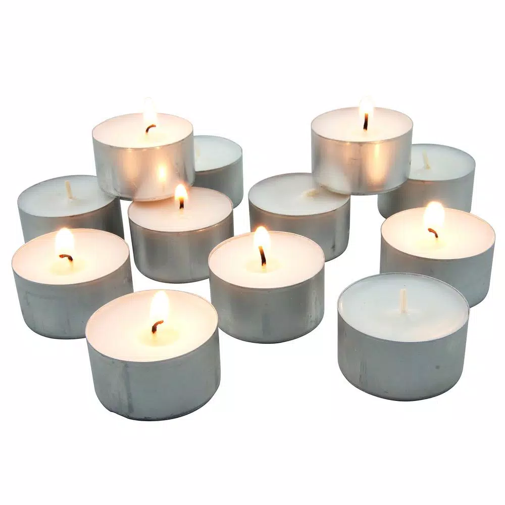 Stonebriar Collection Stonebriar White Unscented Tealight Candles, 8-Hour Burn Time, 100-Pack