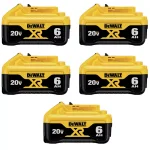 DEWALT 20V MAX XR Premium Lithium-Ion 6.0 Ah Battery Pack (5-Pack) thumbnail 1