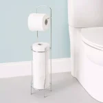 Home Basics Freestanding Chrome Toilet Paper Holder and Dispenser with 3-Roll Storage thumbnail 2