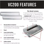 Caso VC 200 Food Vacuum Sealer with Integrated Cutter, Roll Box, and Bonus Bag & Roll Set thumbnail 5