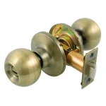 Toledo Fine Locks Antique Brass Privacy Door Knob Set, Classic Full Ball Style thumbnail 2