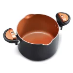 Gotham Steel 5 Qt. Non-Stick Ti-Ceramic Pasta Pot with Built-In Strainer and Twist N' Lock Handles thumbnail 4