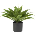 Nearly Natural 25 in. Green Agave Silk Plant with Gray Plastic Container thumbnail 1