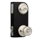Kwikset Cameron Satin Nickel Entry Door Knob and Single Cylinder Deadbolt Combo Pack with SmartKey thumbnail 5
