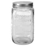 Unbranded X-Large Clear Glass Mason Canister Jar with Brushed Stainless Steel Lid, 153.6 oz. thumbnail 2