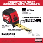 Milwaukee 25 ft. STUD Magnetic Tape Measure & FASTBACK Compact Folding Utility Knife Combo Set thumbnail 2