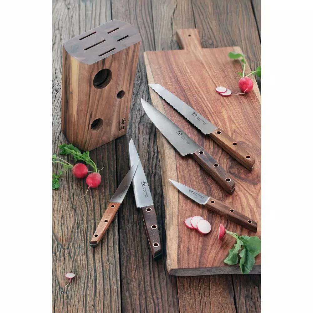 Cangshan W Series 6-Piece German Steel Knife Set with Solid Walnut Wood Block