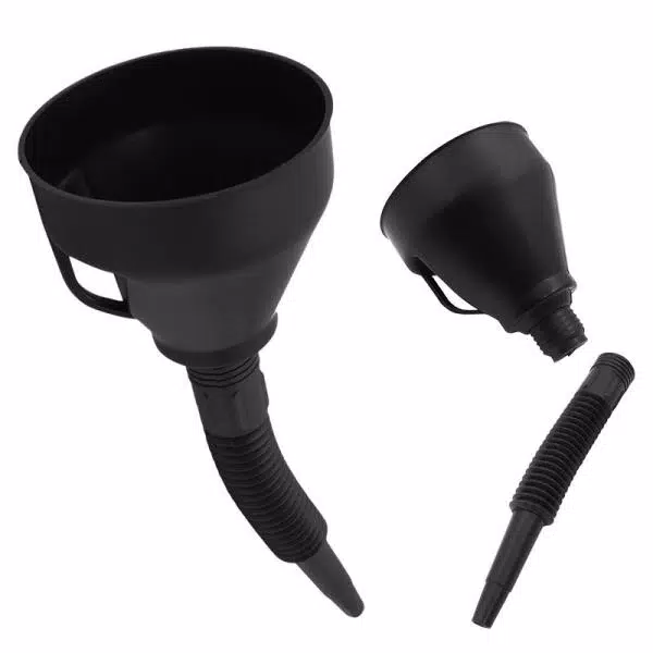 Stark 14.5 in. Multi-Purpose Funnel with 10 in. Flexible Spout Extension and Mesh Strainer