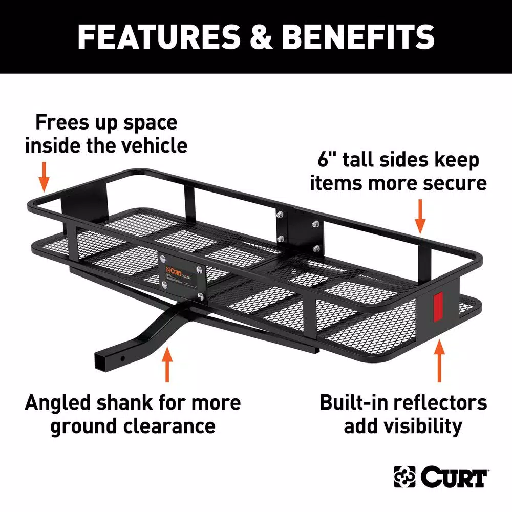 CURT Steel Basket Style Hitch Cargo Carrier, 500 lb. Capacity, 2 in. Receiver