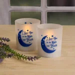 LUMABASE I Love You to the Moon and Back LED Battery Operated Candles - Set of 2 thumbnail 3