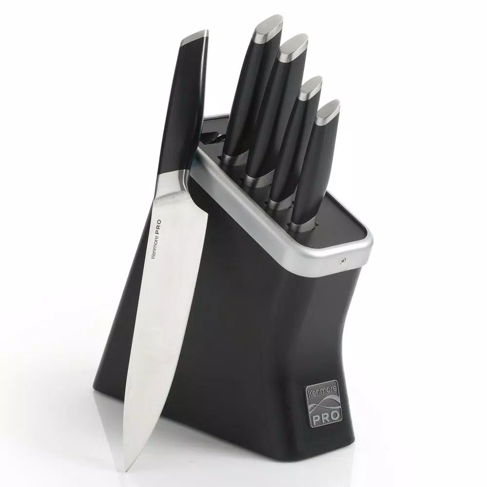 Unbranded Kenmore Pro Truman 6-Piece High Carbon Stainless Steel Cutlery Knife Set with Wood Block