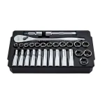 Milwaukee 28-Piece 1/2 in. Drive Metric Ratchet and Socket Set thumbnail 9