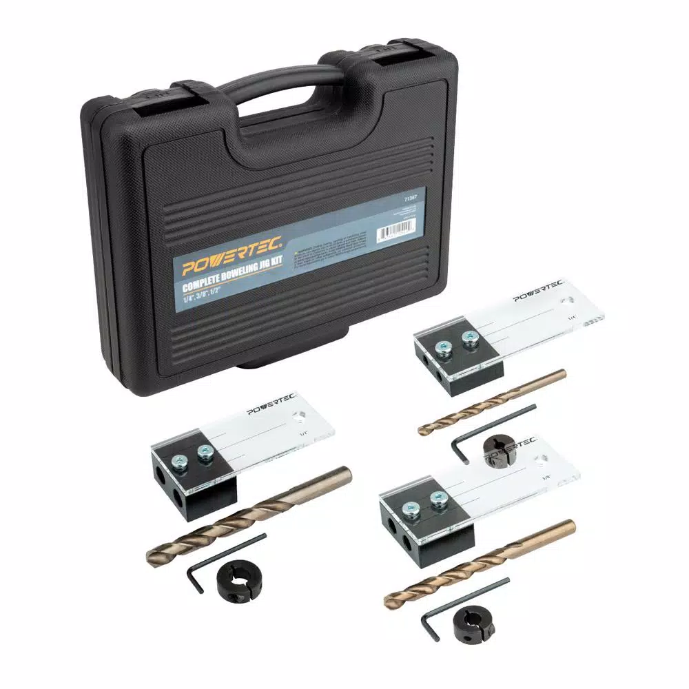 POWERTEC Ultimate Doweling Jig Kit with Cobalt Drill Bits and Hardshell Case