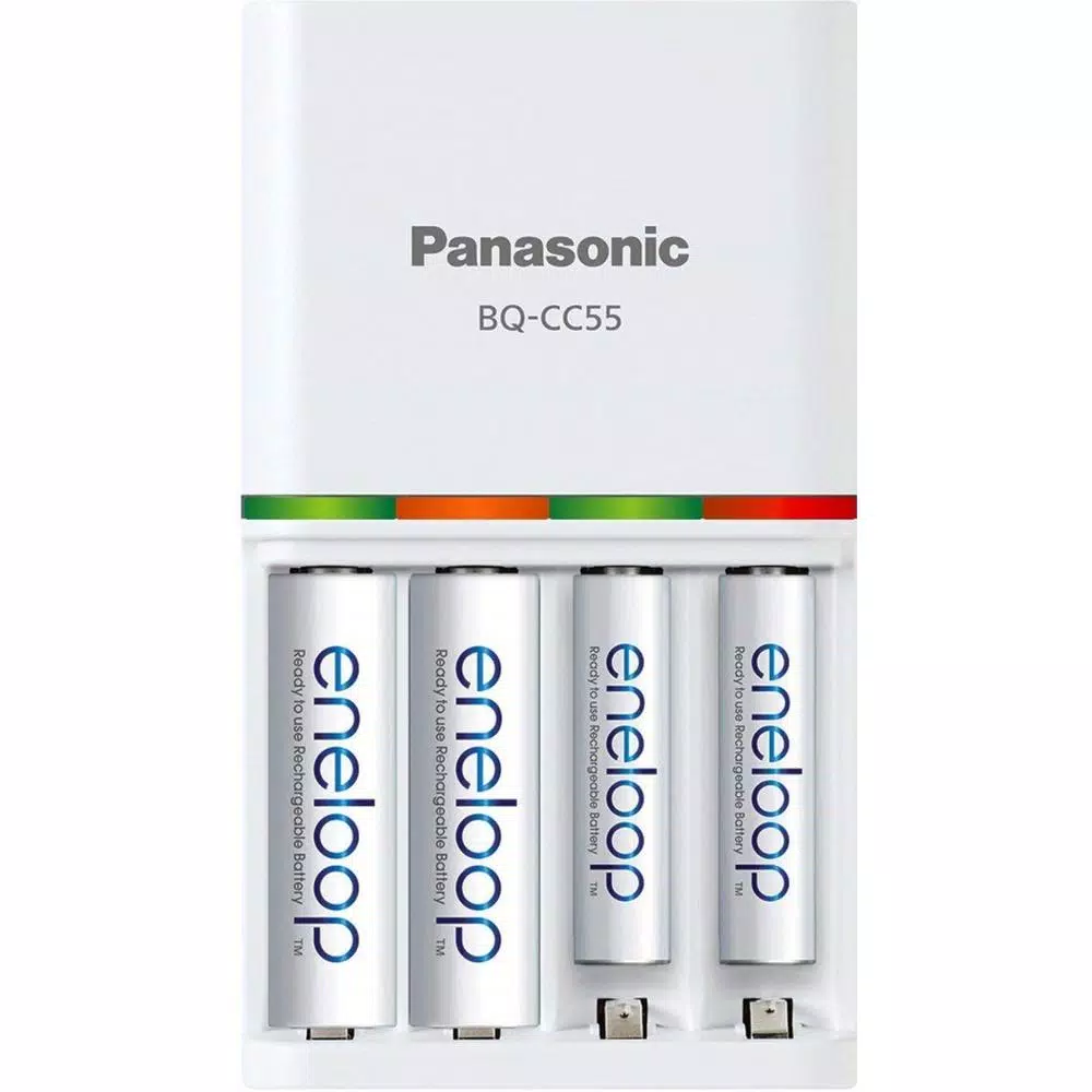 Panasonic eneloop Advanced Individual Battery Quick Charger with 4 AA Rechargeable Batteries