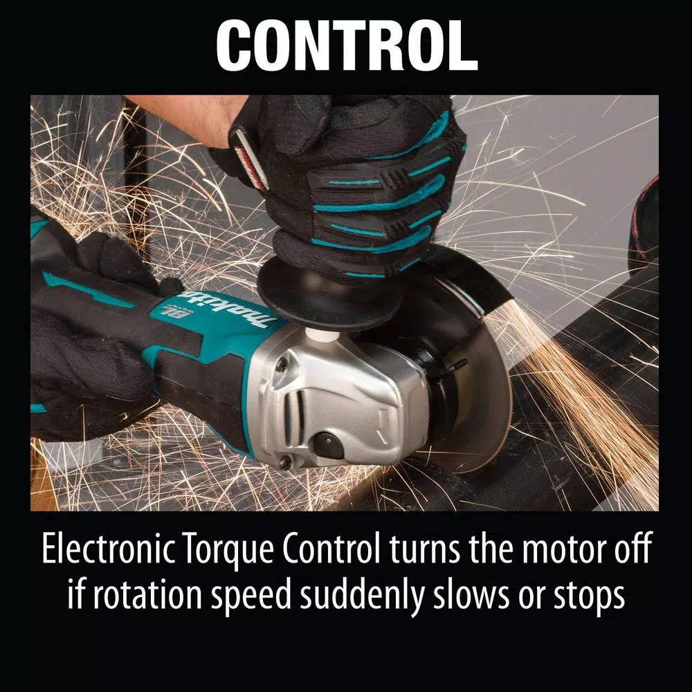 Makita 18V LXT Brushless 4-1/2" to 5" Angle Grinder with Electric Brake & Bonus 5.0 Ah Battery