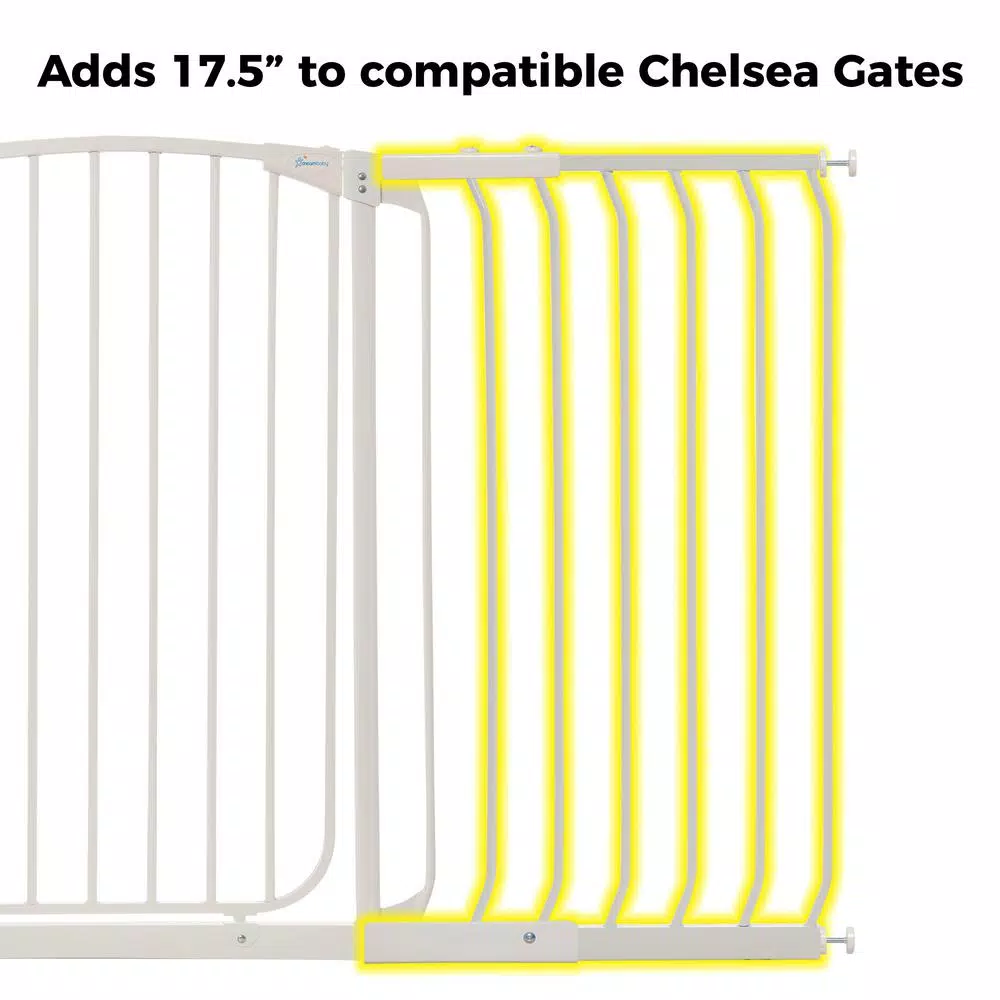 Dreambaby 17.5 in. Gate Extension for Chelsea Extra Tall Child Safety Gates, White