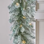 Home Accents Holiday 9 ft. Pre-Lit Flocked Frasier Fir LED Garland with Timer thumbnail 7