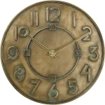 Bulova Frank Lloyd Wright 12 in. Art Deco Wall Clock - Antique Bronze Cast Resin thumbnail 2
