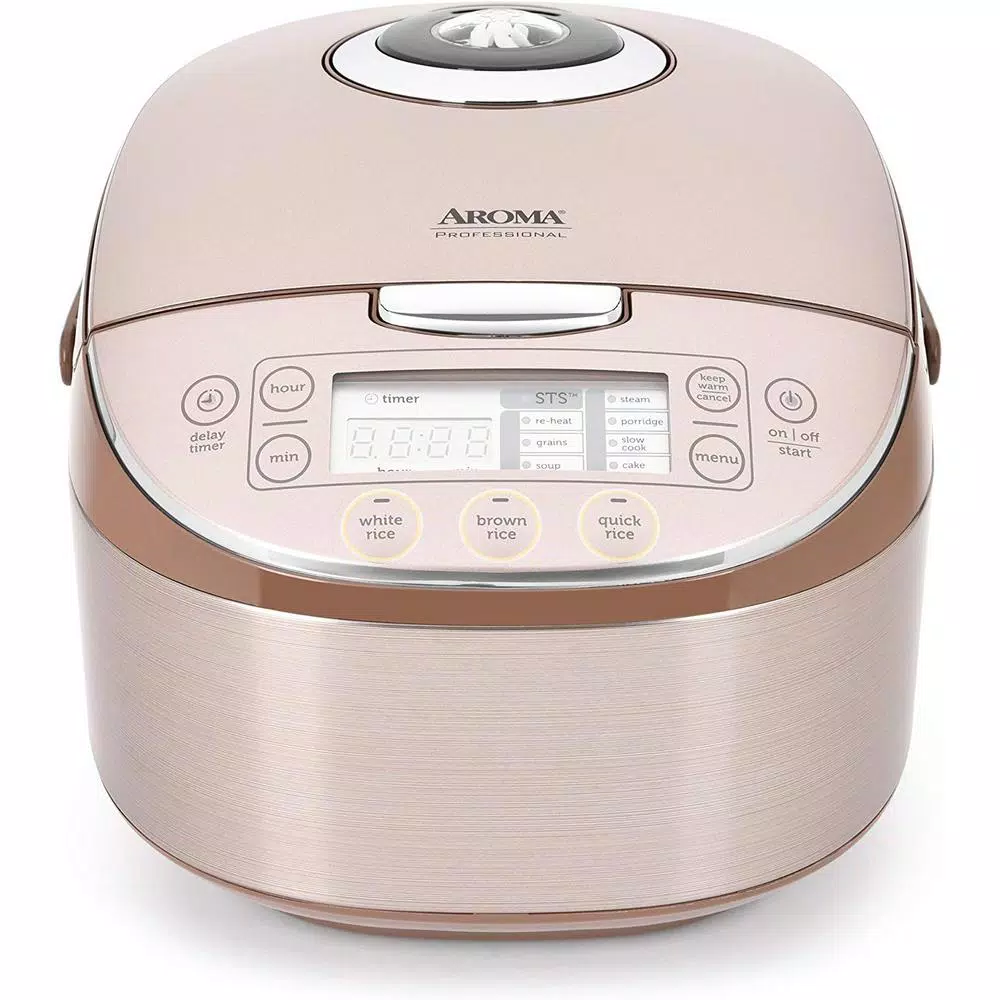Aroma Professional 4 Qt. Champagne Electric Multi-Cooker with Ceramic Pot and Turbo Convection