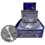 GRIP TIGHT TOOLS Grip Tight Professional 7-1/4 in. 24-Tooth Tungsten Carbide Tipped Circular Saw Blades, Multi-Purpose (25-Pack) thumbnail 3
