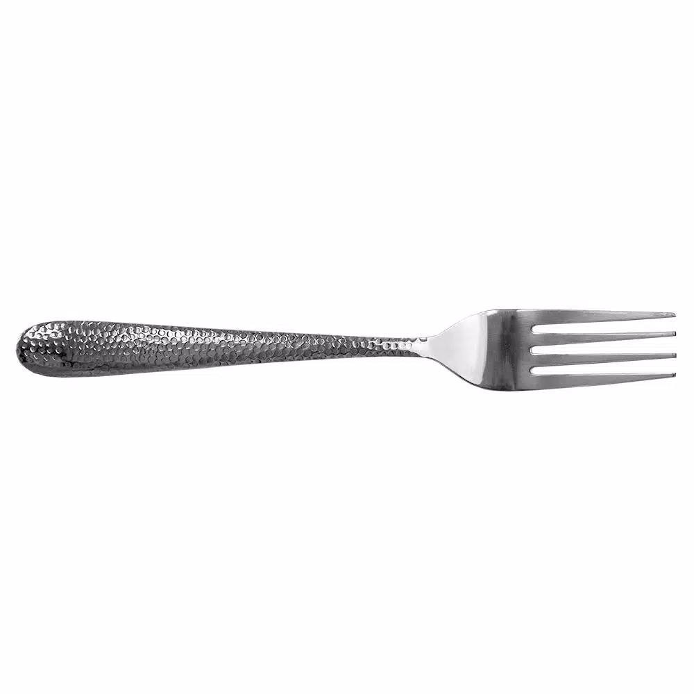 Unbranded Hammered Finish Silver 18/0 Stainless Steel Dinner Fork Set, 4-Piece