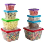 Unbranded 10-Piece Locking Round Plastic Food Storage Container Set with Airtight Snap-On Lids thumbnail 1