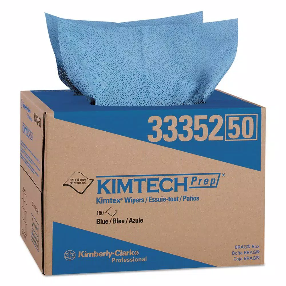 Kimtech Kimtex Industrial Cleaning Wipes, Blue, 12.1 x 16.8 in, 180 Count