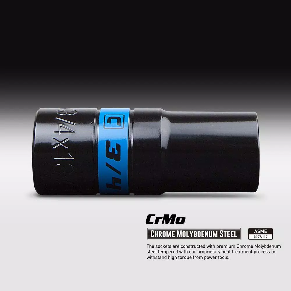 Capri Tools 1/2 in. Drive SAE/Metric 4-Piece Impact Flip Socket Set