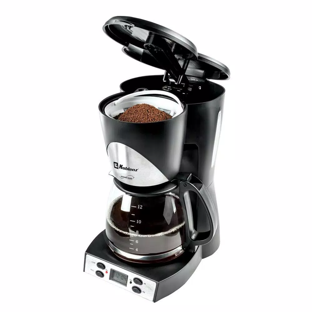 Koblenz Kitchen Magic Collection 12-Cup Programmable Drip Coffee Maker, Black