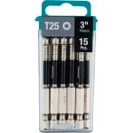 Makita ImpactXPS T25 Torx 3 in. Power Bits, 15-Pack thumbnail 1