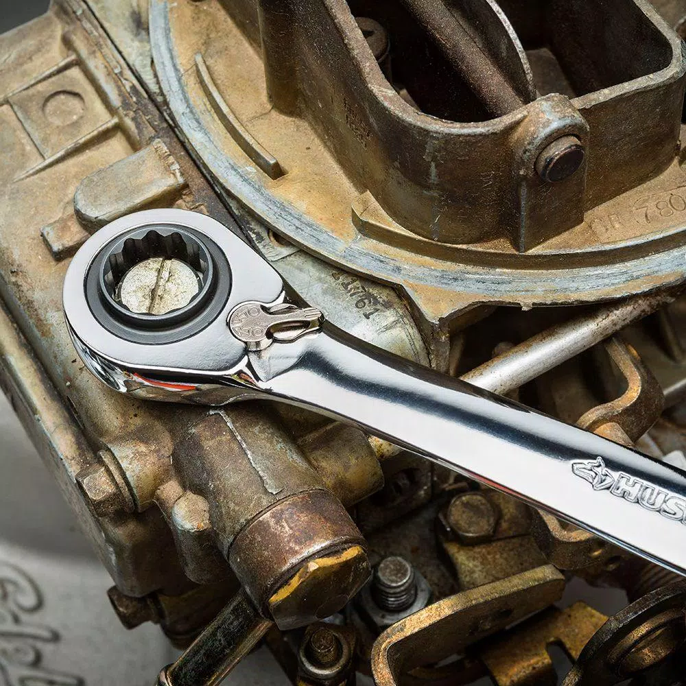 Husky 2-Piece SAE Quad Drive Reversible Ratcheting Wrench Set