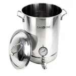 Gas One 32 Qt. Stainless Steel Brew Kettle Set with Tri-Ply Aluminum Bottom and Spigot thumbnail 1