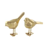 CosmoLiving by Cosmopolitan Geometric Gold Bird Decorative Sculptures, Set of 2 Modern Abstract Bird Figurines thumbnail 2