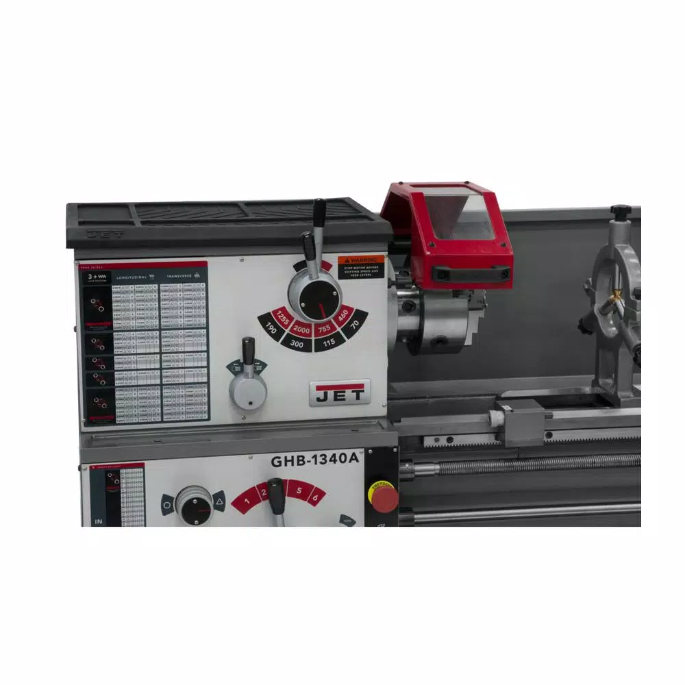 Jet GHB-1340A 13 in. x 40 in. Geared Head Metalworking Bench Lathe, 2 HP, 230V