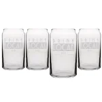 Cathy's Concepts Drink Local 16 oz. Craft Beer Can Glasses - Set of 4 Hand-Blown Glassware thumbnail 1