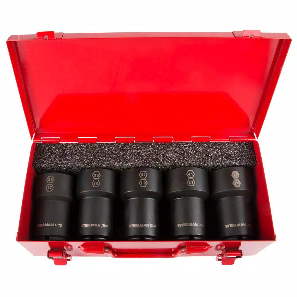 Steelman PRO 79326 3/4 in. Drive Budd Wheel Combo Impact Socket Set, 5-Piece